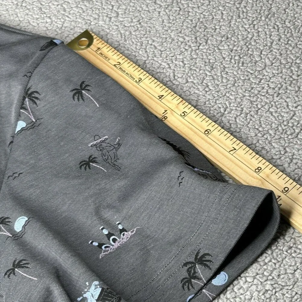 Travis Mathew Polo Shirt Mens Large Gray Priest Lake Golf Course Beer Palm Print - Picture 13 of 15